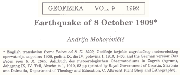Earthquake of 8 October 1909